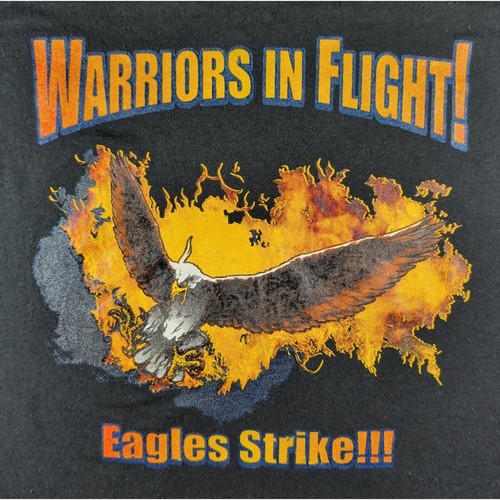 US Army 369th Sig Bn Warriors T Shirt H Q & A Co Black Graphic Sz L Militaria